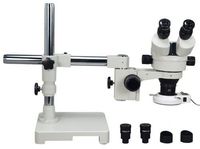 OMAX 3.5X-90X Zoom Binocular Single-Bar Boom Stand Stereo Microscope with 54 LED Ring Light