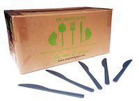 Biodegradable/Compostable Heavyweight Disposable Knives - 1000CT VALUE PACK, CPLA KNIVES - Eco Friendly Compostable knives made from cornstarch