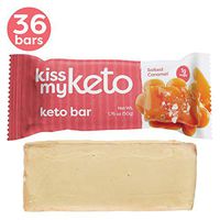 Kiss My Keto Bars Low Carb Bars (3g Net) - White Chocolate Salted Caramel, 36 Pack - Keto Protein Bars Low Carb Low Sugar | Keto Snack Bars with MCT Oils, Fiber, No Added Sugar