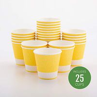 Insulated Paper Coffee Cups - Ripple Wall - Light Yellow - 8 oz - 25ct Box - MATCHING LIDS SOLD SEPARATELY: RWA0360B, RWA0360W, RWA0328LG, RWA0328GR, RWA0328HP, RWA0283W, RWA0283B