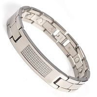 Wollet Elegant Titanium Magnetic Therapy Bracelet for Men Arthritis Pain Relief Carpal Tunnel RSI with 10 Pcs Strong Magnets, Germanium, Far Infrared Improve Body Health