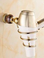 LIUCS Hairdryer Pylon Copper EuropeStyle Hair Dryer Holder Rose Gold Foam Frame (Color: 1, Size: A)