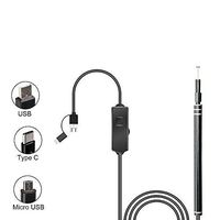 Maxsell 3 in 1 Ear Cleaning Endoscope Camera Waterproof HD 1.0 Mega Pixel Visual Earpick with 6 Adjustable Led Earwax Clear Remover Tool for OTG Android Micro,Type c,USB,PC