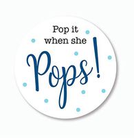 40ct, Pop it When She Pops Stickers, Baby Shower Champagne, Beer, Soda, Wine Favor Stickers, 2 inches (# 007-NV)
