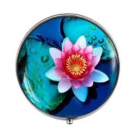 Lotus - Pink Lotus Pill Box - Yoga Lotus Chakra Pill Box - Glass Candy Box