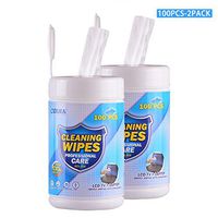 200 Pcs Disinfectant Wipes Portable Alcohol Wet Wipes Antiseptic Cleaning Wipes for Travel, Phone, Home, Office, Car (2 Bottles)