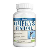 Vitapia Omega 3 Fish Oil 3000mg per Serving - Omega-3 Fish Oil 1000mg per Softgel - 60 Softgels - Supports Heart Health, Brain Health, Joint Health, Eyes & Skin Health