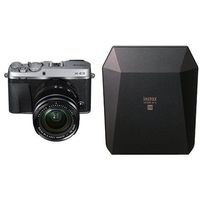 Fujifilm X-E3 Mirrorless Digital Camera w/XF18-55mm Lens Kit - Silver + Fujifilm Instax Square SP-3 Black