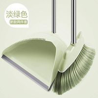 Combination of Scraping and Tooth Scraping, Dustpan Set, Household Soft Wool Scraper, Light Green-2-piece Set [Thickened Tooth Scraper]