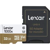 Lexar 32GB Professional 1000x microSDHC UHS-II Memory Card with SD Adapter, Up to 150MB/s Read Speed