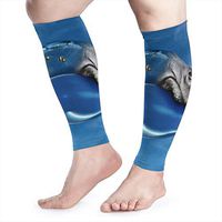 Calf Compression Sleeve - Hippo and Blue Balloon Non Slip Knee Long Sleeve Leggings for Shin Splints,Running,Medical Care,Travel,Pain Relief for Men and Women