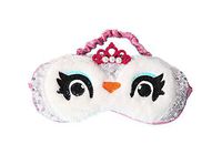Monai Cute 3D Sleep Travel Nap Sequins Night Mask Soft Plush Blindfold Owl Sleeping Home Eye Cover for Women Girls Kids (owl-White)