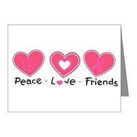 Note Card Cancer Peace Love Friends Pink Ribbon