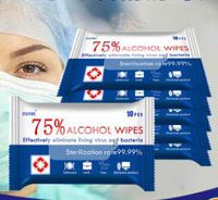 Alcohol Wet Wipes, 75% Alcohol Wet Wipes(6 Packs,60 Wipes), Portable Cleaning Wipes for All Daily Protection