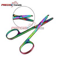 PRECISE CANADA: MULTI TITANIUM COLOR RAINBOW STITCH SCISSORS 3.5" STAINLESS STEEL