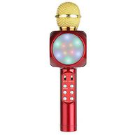 Leyeet Wireless Bluetooth KTV Karaoke Microphone Handheld USB Player Mic Speaker (Color : Red)
