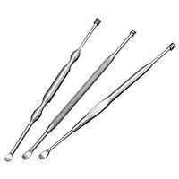AfazfaStainless Steel Ear Pick Wax Cleaner Earpick Curette Remover Earwax Removal (Silver)