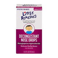 Little Remedies Decongestant Nose Drops, Phenylephrine Hydrochloride, Alcohol-Free, 0.5 Fluid Ounces (3-Pack)