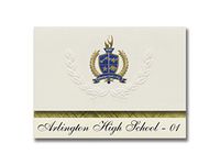 Signature Announcements Arlington High School - 01 (Arlington, SD) Graduation Announcements, Presidential style, Elite package of 25 with Gold & Blue Metallic Foil seal