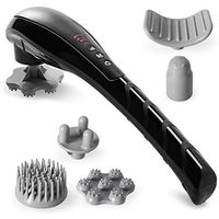 Cordless Handheld Back Massager, YiiMO Deep Tissue Percussion Massage for Muscles, Neck, Shoulder, Foot, Leg Pain Relief with 4 Speeds, 5 Attachments for Acupoint, Shiatsu, 6 Modes, Runtime 140min