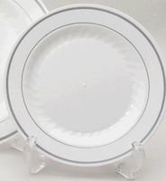 Masterpiece Plate White/Silver 6"