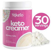 Kiss My Keto Creamer — Birthday Cake Flavor | No Carb Ketogenic Creamer + MCT Oil Powder C8 (9g) | Sugar Free, Keto Coffee Creamer for Coffee & Tea, Keto Shakes (30 Servings)