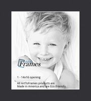 14x16 Smooth Black / Black Custom Mat for Picture Frame with 10x12 opening size (Mat Only, Frame NOT Included)