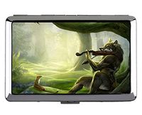 Cigarette Case for 14 Cigarettes,Animal Wolf Watch Stainless Steel Card Holder