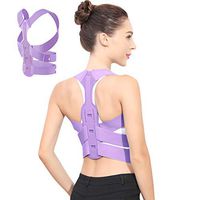 Posture Corrector for Women, Adjustable Posture Brace with Waist Trimmer Belt for Slimming, Comfortable Back Brace for Spinal and Neck Pain Relief- Purple