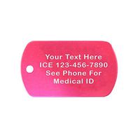 Custom 2 Pack - Asthma Medical Alert ID Necklaces with Pink Hot Custom Tags, Black Silencers, and 30'' USA Chains