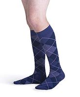 SIGVARIS Men’s Style Microfiber Patterns 830 Closed Toe Calf-High Socks 20-30mmHg
