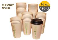 16 oz [12 Oz] Compostable Disposable Hot Coffee Paper Cups 100% Biodegradable Bamboo Fiber,190 [ 280 ] Counts,Assorted Designs, 5 Packs of 38 [56] Counts (16 oz,190 ct),Cups Only