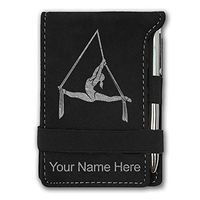 Mini Notepad, Aerial Silks, Personalized Engraving Included (Black with Silver)