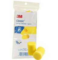 3M Ear Plugs, 5 Pairs/Poly Bag, E-A-R Classic VP312-1201, Uncorded, Disposable, Foam, NRR 29, For Drilling, Grinding, Machining, Sawing, Sanding, Welding