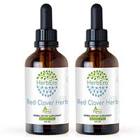 Red Clover Herb B120 (2pcs) Alcohol-Free Herbal Extract Tincture, Super-Concentrated Organic Red Clover Herb (Trifolium Pratense) Dried Leaf and Flower (2x4 fl oz)