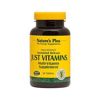 NaturesPlus Just Vitamins, Sustained Release - 60 Vegetarian Tablets - High Potency Multivitamin Supplement - No Minerals, General Health Support, Energy Boost - 60 Servings