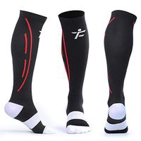 AMZAM Compression Socks for Men & Women, 2 Pairs, 15-25mmHg Graduated Nursing Compression Stockings for Athletic Sports, Running, Cycling, Flight, Travel, Nurse, Pregnancy, Black L