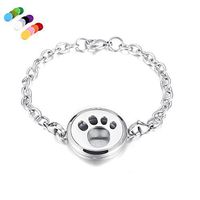 constantlife 20 Different Design 316L Stainless Steel Chain Bracelet Fragrancy Diffuser Fashion Essential Oil Diffuser Bracelet Jewelry (Paw)