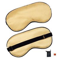 BLAU GRUN Silk Sleep Eye Mask for Sleeping, Blockout Blindfold with Adjustable Strap, Good Night Eyeshade for Women Men, Travel & Naps & Yoga Meditation & Shift Work, Include Travel Pouch & Ear Plugs