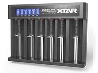Xtar Queen Ant MC6 6 Slots Charger with 2 USB Cables Compatible With Flat-32650 26650 18650 16340 10440 3.7V LI-ION IMR INR ICR Batteries