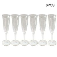 Lorchwise 6pcs 160ml Disposable Plastic Goblet Red Wine Cup- Hard Plastic Air Cup Champagne Glass Jelly Cup Mousse Cup Ice Cream Cup Cocktail Glass