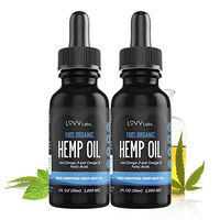 LUVV Drops Organic Hemp Oil - Calming Vegan Omega 3 & 6 Fatty Acids - Cold-Pressed, Plant-Based Extract - Naturally Support Heart, Joint, Brain, Skin, Vision Health - Peppermint Flavored Liquid 2pk