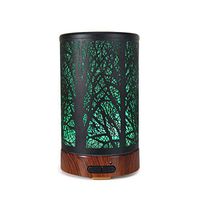 Essential Oil Diffuser ASAWASA Aroma Mist Humidifiers For Bedroom Home Office Yoga,Metal Aromatherapy Diffusers with Waterless Auto Shut-Off Protection 7Colors Changed LED Nightlight(Tree)