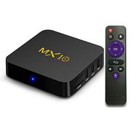 Android tv Box 8.1, MX10 Android TV Box with Quad Core 4GB DDR4 /32GB eMMC Storage True 4K HDR @60fps UHD Video Playback USB 3.0 and Fast Ethernet Port/WiFi [M8S MXQ Upgraded/ 8 Seconds Fast Boot]