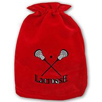 Christmas Drawstring Gift Bags Small Crossed Lacrosse Xmas Bag Mini Reusable Bags Bulk for Kids,Holiday Party Candy Favors