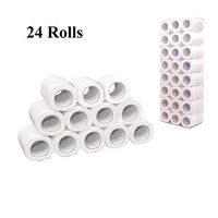 24 Rolls Silky Smooth Toilet Paper 3-Ply Toilet Tissue Soft Tough Toilet Roll Napkin Clean Touch Hand Towels Unbleached Clean Bath Tissue