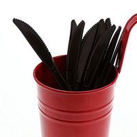 AmerCare Black Medium-Heavy Weight Polypropylene Knives, Case of 1000