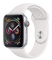 APPLE Watch 4 44MM Silver Aluminum CASE with White Sport Band (Renewed)