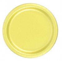 240 Light Pastel Yellow (10 Pks of 24) 9 Inch Wax Coated Plain Solid Color Dessert Luncheon Paper Plates