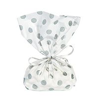 Fun Express - Silver Polka Dot Cello Bags (dz) for Wedding - Party Supplies - Bags - Cellophane Bags - Wedding - 12 Pieces